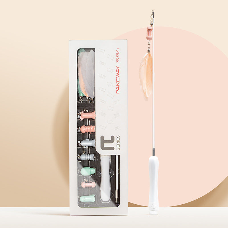 Laser Set Feather Funny Cat Stick Toy