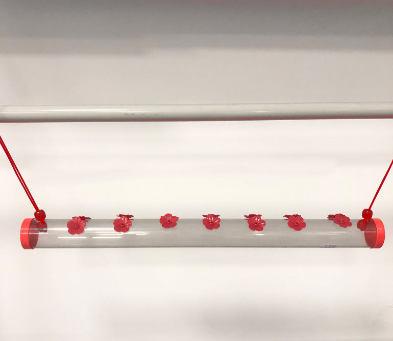 Hanging Long Tube With Flowers Hummingbird Bird Feeder