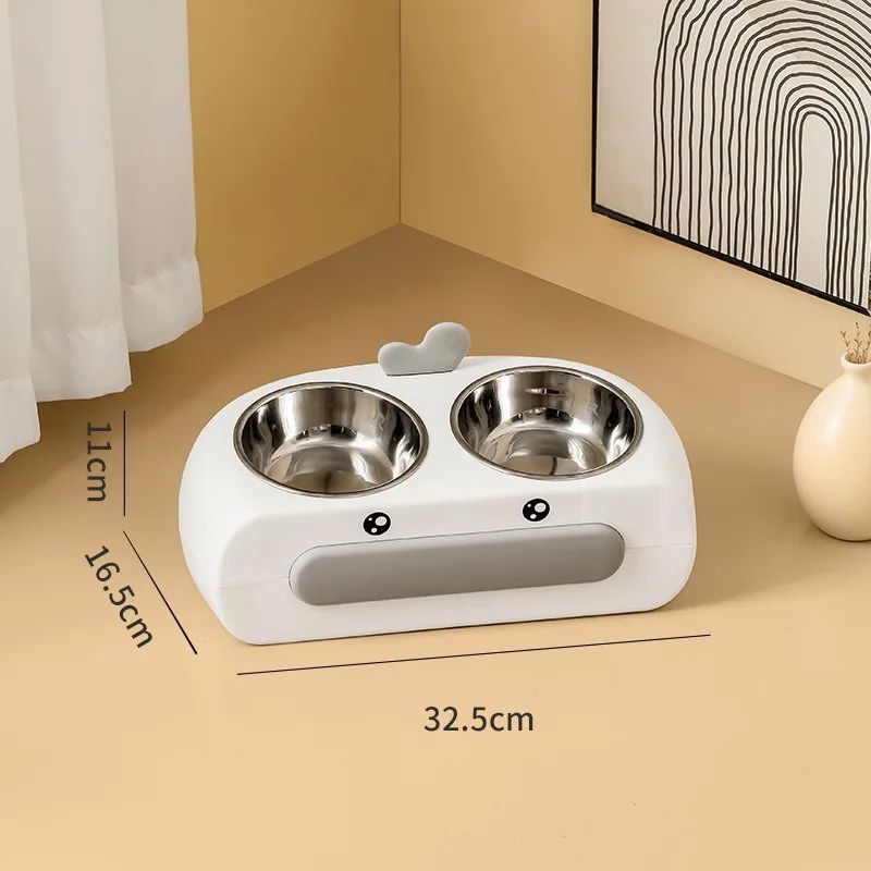 Duck Design Pet Double Feeding Bowl