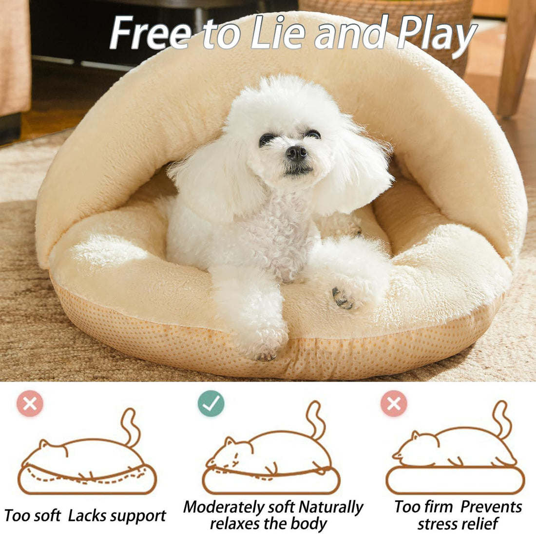 Ultra Soft Cute Plush Slipper Pet Bed