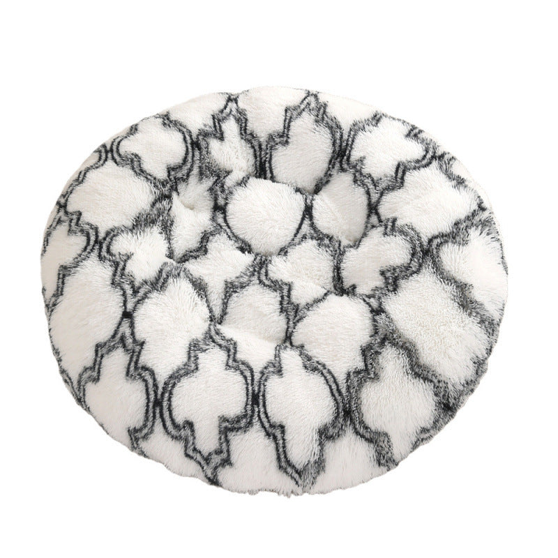 Round Plush Warm Sleep Dog Bed