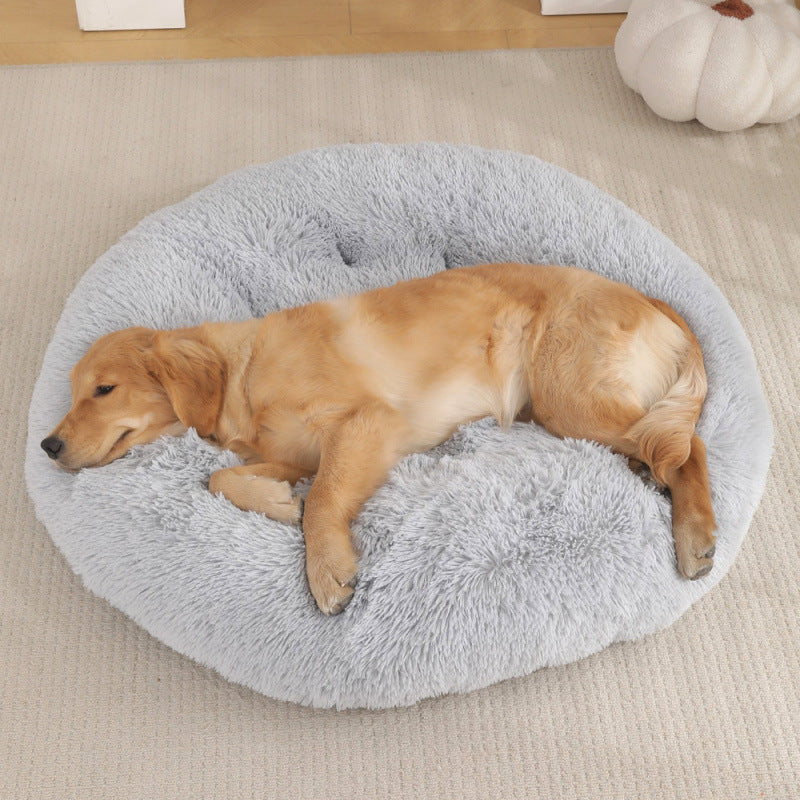 Round Plush Warm Sleep Dog Bed