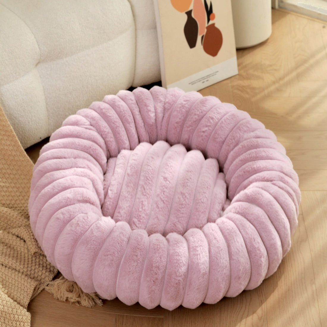 High Weight Pet Round Long Hair Bed