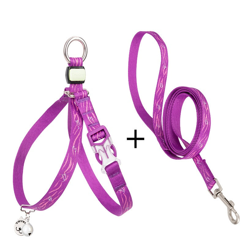 Pet Cat Bell Chest Strap Haulage Rope Teddy Leash