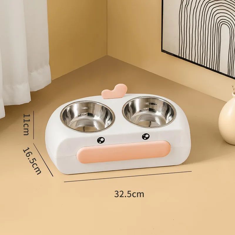 Duck Design Pet Double Feeding Bowl