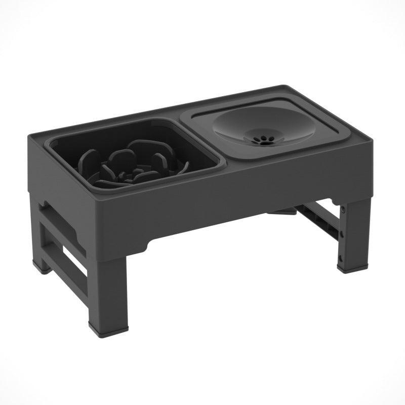 Stainless Stand Adjustable Height Pets Feeding Dish Bowl