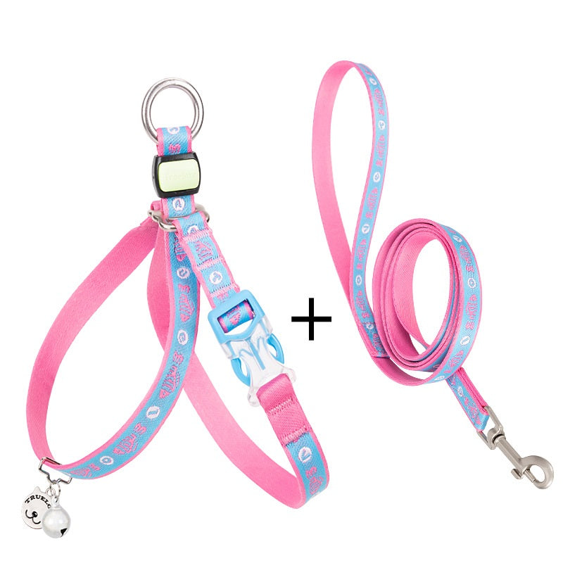 Pet Cat Bell Chest Strap Haulage Rope Teddy Leash