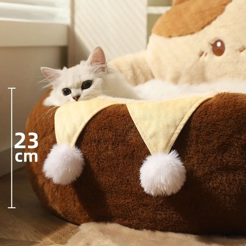 Round Winter Warm Deep Sleep Pet Bed