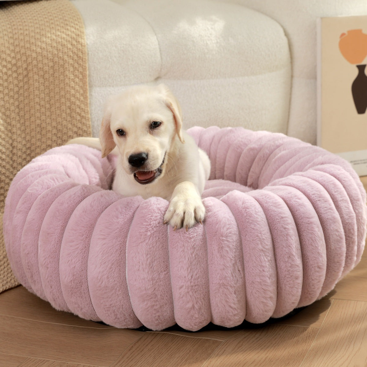 High Weight Pet Round Long Hair Bed